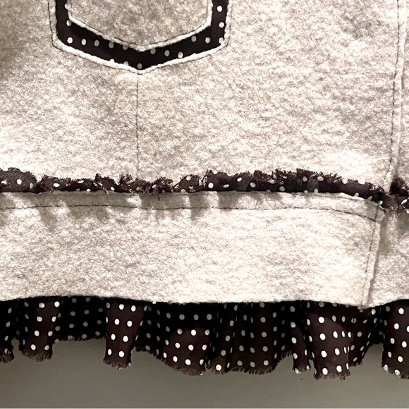 2/$50 Anthropologie Sparrow Merino Wool Polka Dot Trim Jacket Sweater Large L - Picture 3 of 8